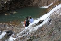 Becky in the waterfall pool