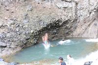 Kids jumping in the pool