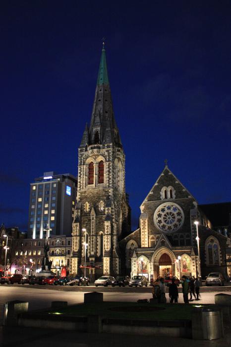 Christchurch Cathedral by night