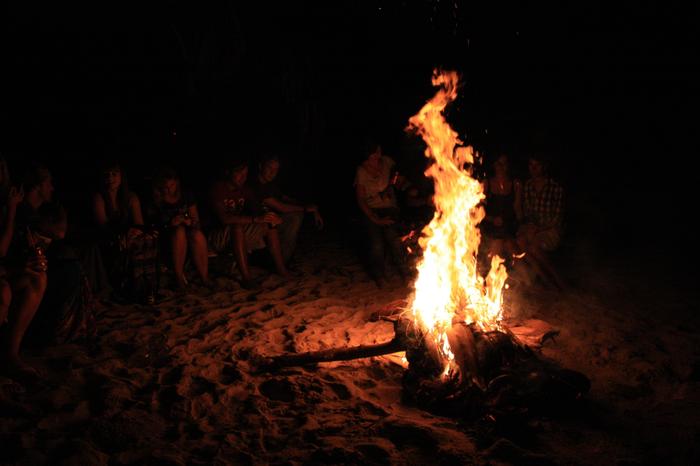 Beach bonfire