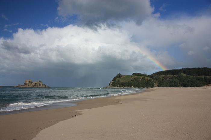 Rainbow over Oputere Beach