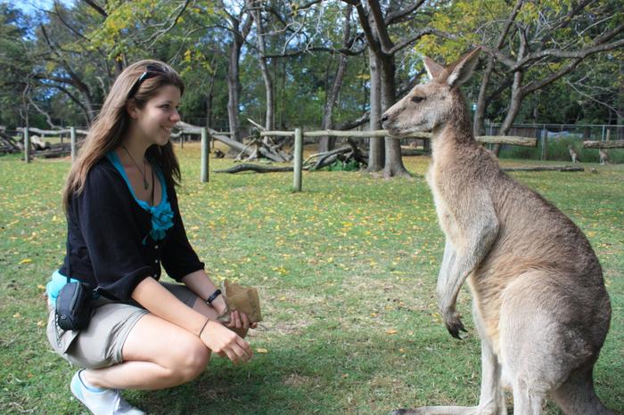 Bex and a kangaroo