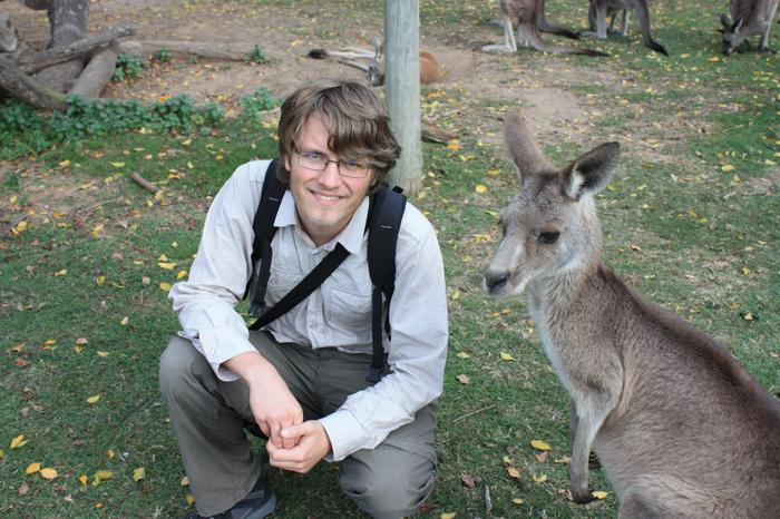 Pete and a kangaroo 2