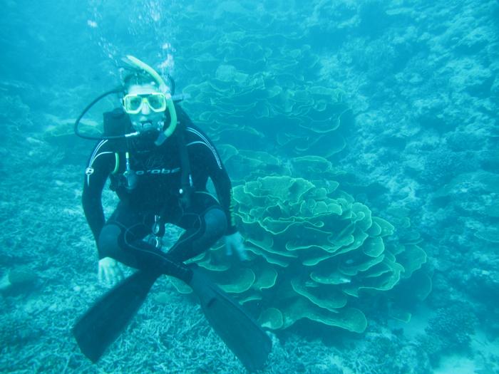 Bex and some large coral